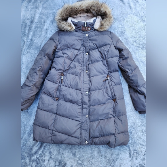 Ralph Lauren Black Label Faux Fur Trim Puffer 60% Down Coat Jacket Womens XL - Picture 3 of 16